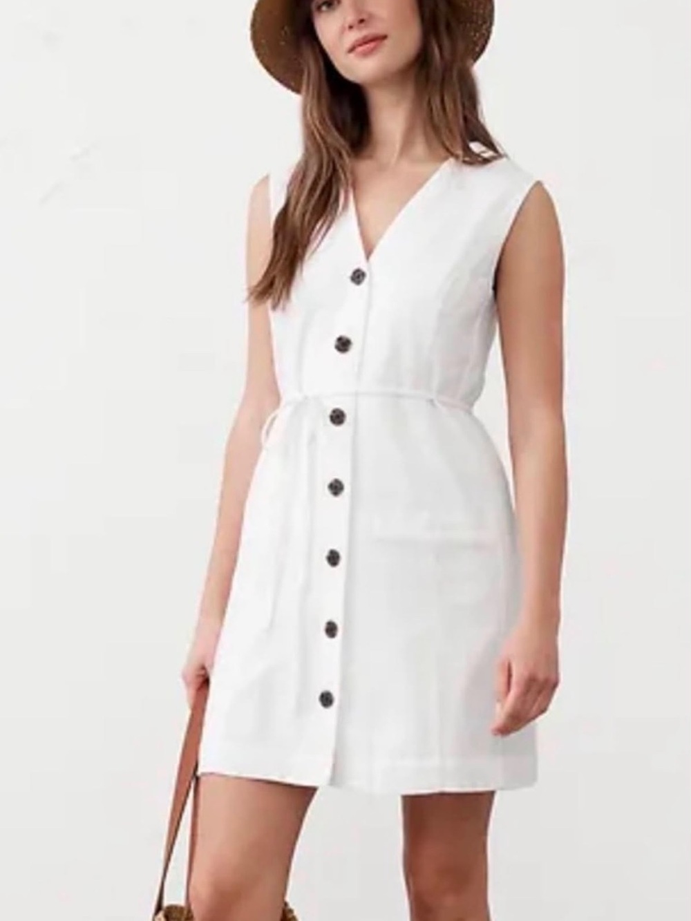 Banana Republic Women’s Classic Linen Blend Button Front Dress, Sz M